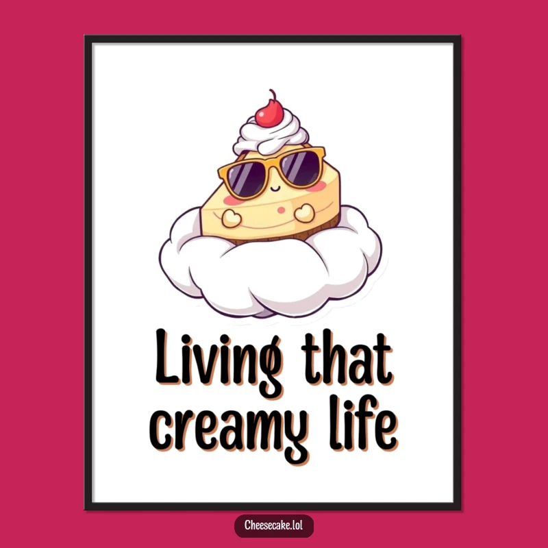 Free Printable Wall Art: Hilarious Cheesecake Cloud Lounger Downloadable Art