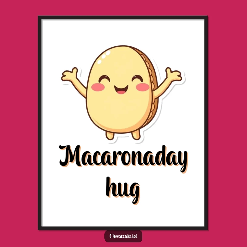 Free Printable Hugging Macaron Funny Wall Art Downloadable Decor Gift Idea