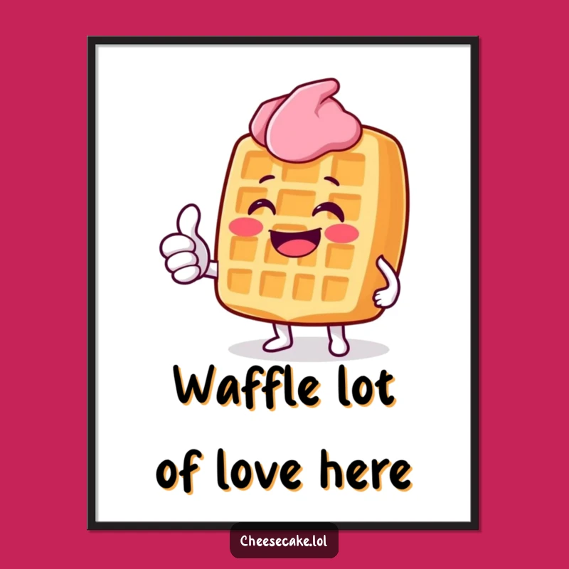 Free Printable Grinning Waffle Wall Art Funny Downloadable Decor