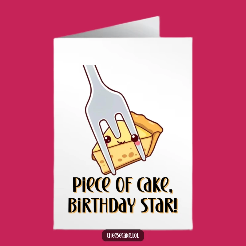 Free Printable Birthday Card: Shy Pie Slice, Adorable Downloadable Gift for Introverts