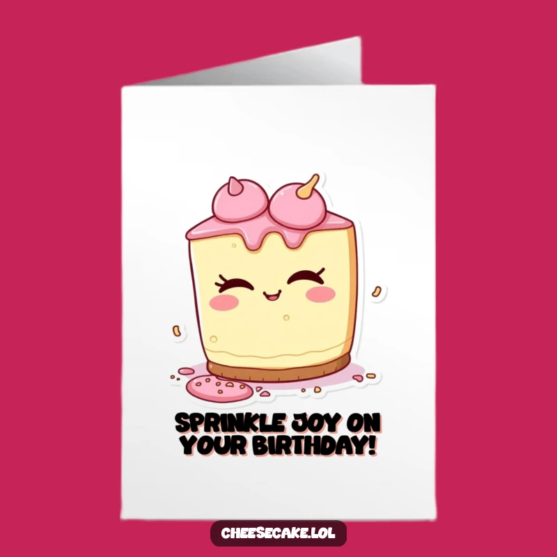 Free Printable Funny Birthday Card: Mischievous Cheesecake Sprinkles Downloadable