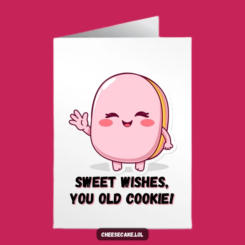 Free Printable Winking Macaroon Birthday Card Funny Downloadable Gift