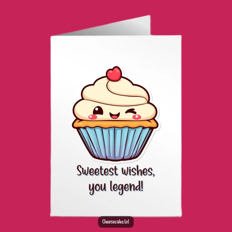 Free Printable Birthday Card: Mischevious Cupcake Wink, Funny Gift Downloadable
