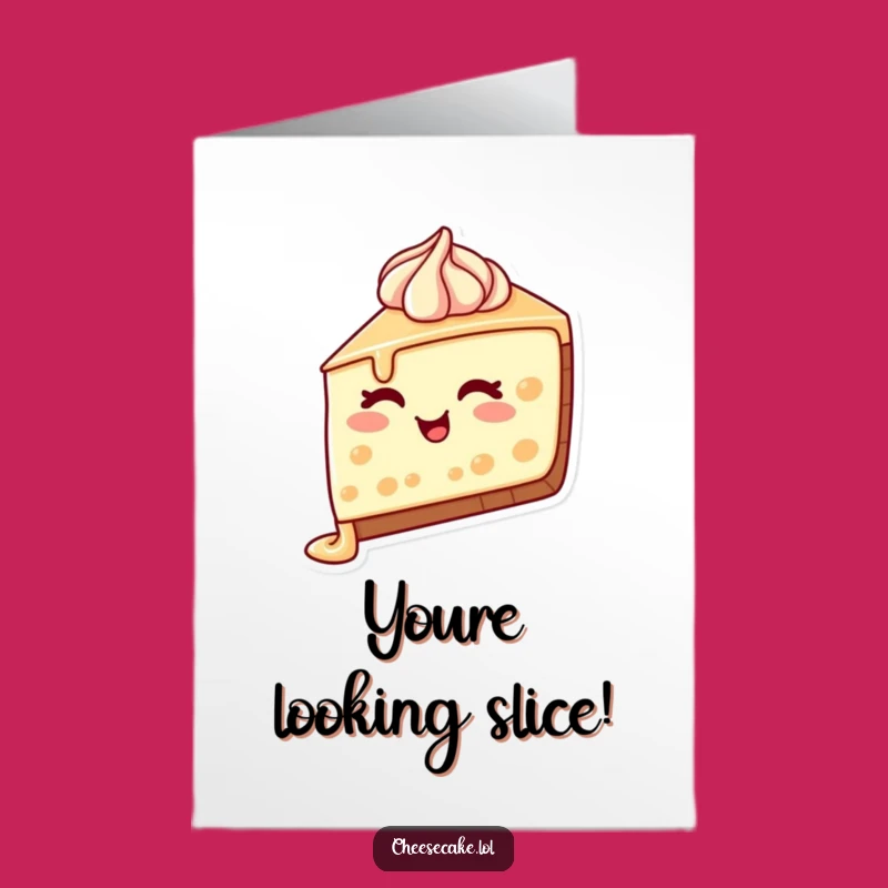 Free Printable Birthday Card: Winking Cheesecake Slice Fun Downloadable Gift