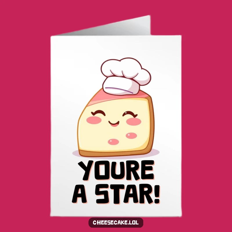Free Printable Congrats Card: Cheerful Cheesecake Chef Wink - Funny Downloadable Greeting
