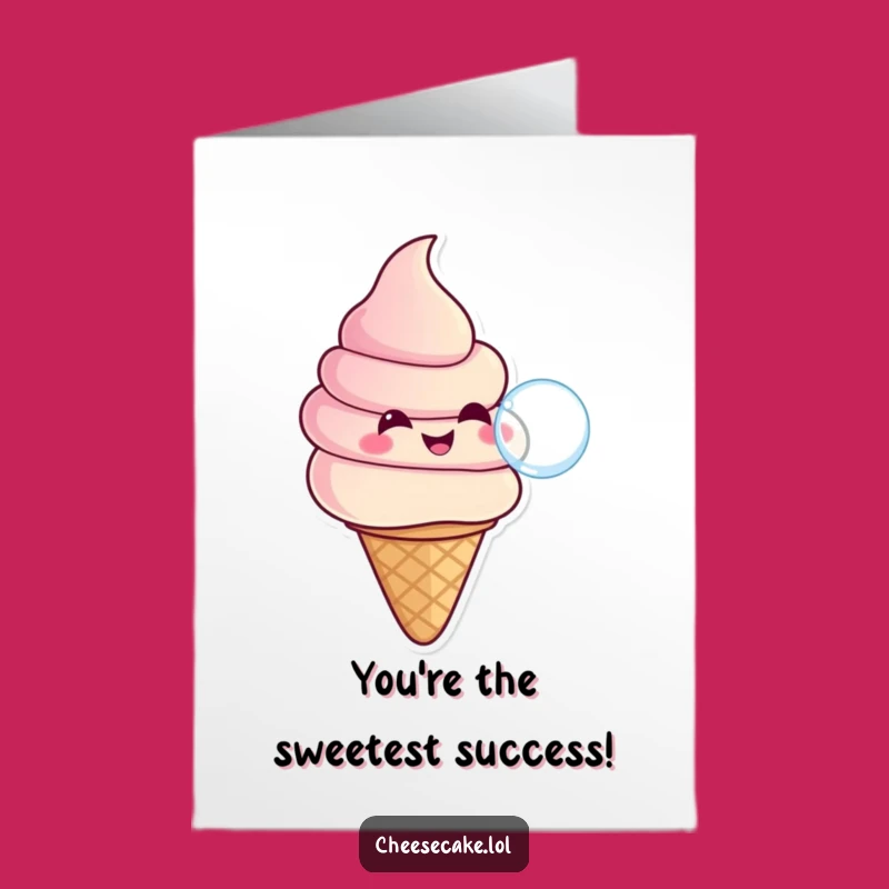 Free Printable Congrats Card: Ice Cream Bubble, Yum, Awesome Downloadable Gift
