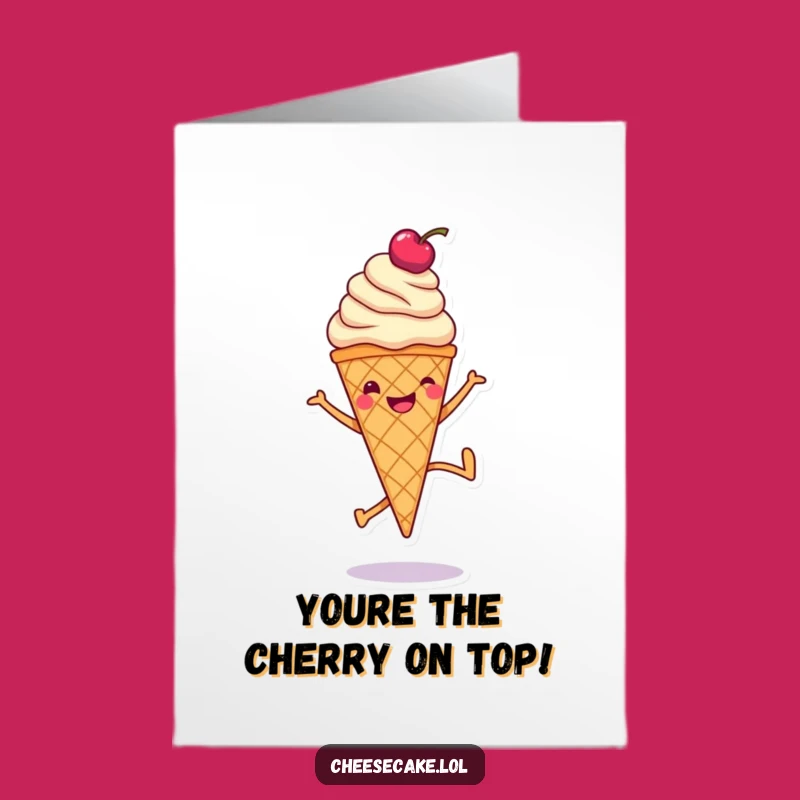 Free Printable Congrats Card: Ice Cream Cone Cartwheels for Joyful Celebration