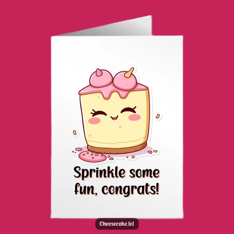 Free Printable Congrats Card: Playful Cheesecake Sprinkles Downloadable Success