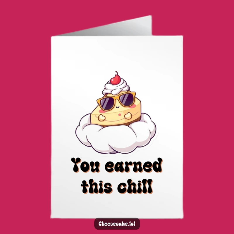 Free Printable Congrats Card: Relaxed Cheesecake Design for Fun Celebrations