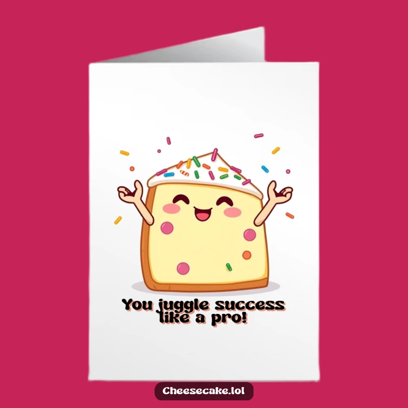 Free Printable Congratulations Card: Juggling Cheesecake Sprinkles Downloadable Joy