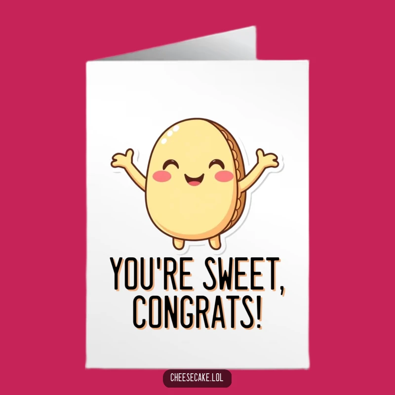 Free Printable Hugging Macaron Congratulations Card Downloadable Funny Gift