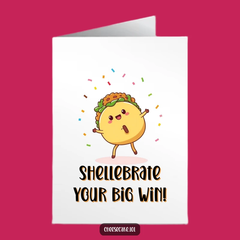 Free Printable Congrats Card: Cartwheeling Taco Funny Downloadable Gift for Awesome Wins