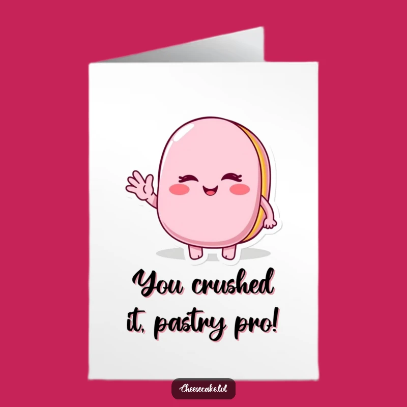 Free Printable Winking Macaroon Congrats Card Funny Downloadable Gift