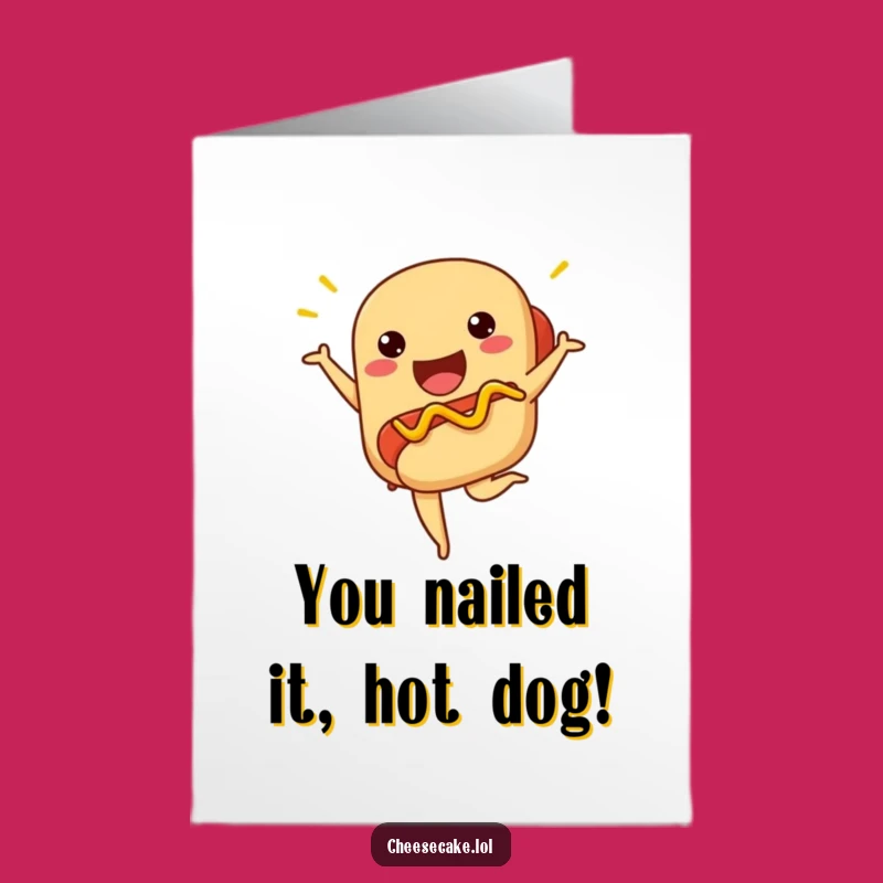 Free Printable Congrats Hot Dog Card: Ballet Pose Downloadable Success