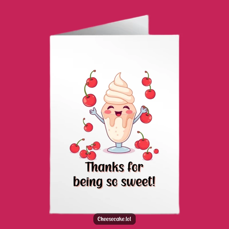 Free Printable Giggling Sundae Thank You Card Funny Downloadable Gift