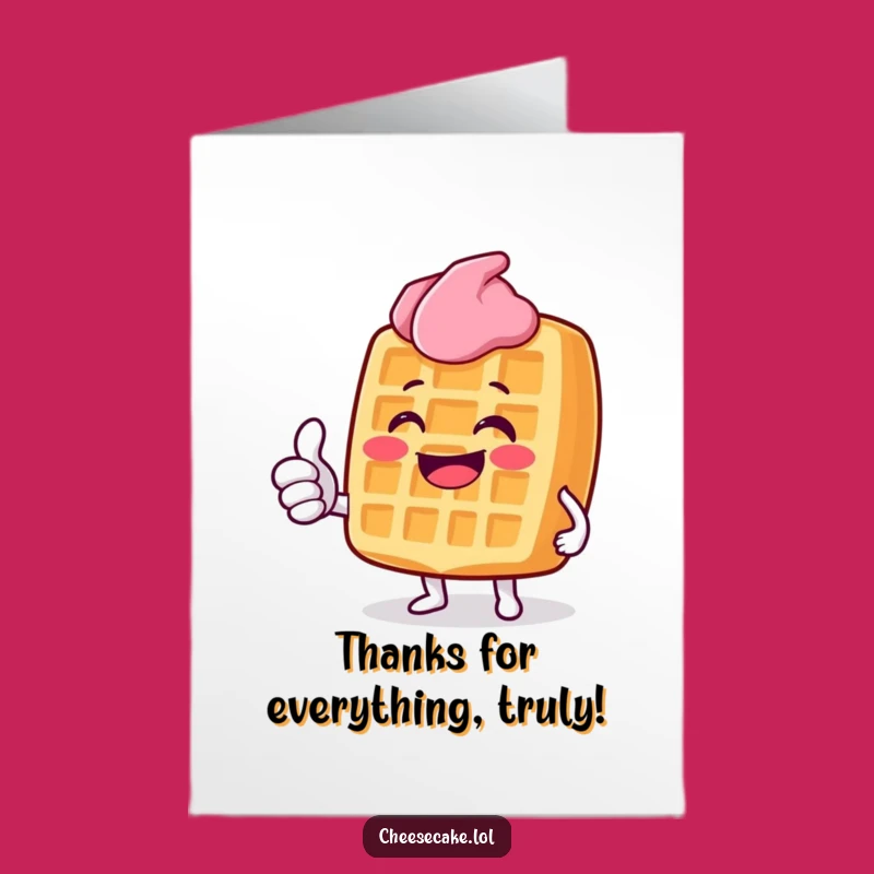 Free Printable Grinning Waffle Thank You Card Funny Downloadable Gift