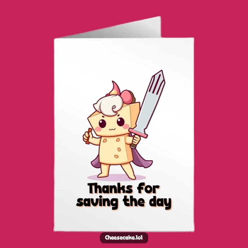 Free Printable Thank You Card: Brave Cheesecake Fork Warrior
