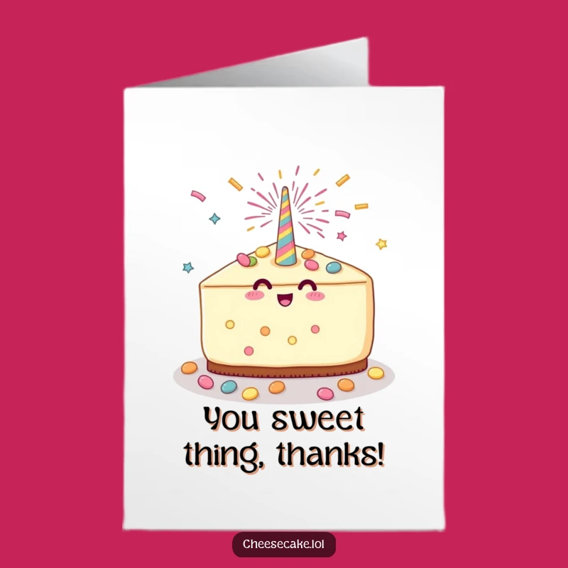 Free Printable Thank You Card: Candy Shower Cheesecake Gratitude Downloadable Gift