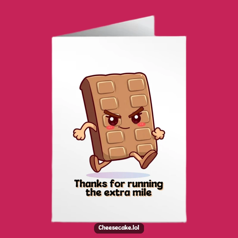 Free Printable Thank You Card: Determined Chocolate Bar Runs with Thanks