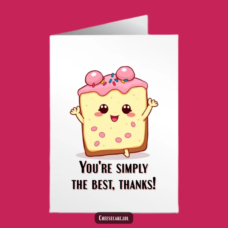 Free Printable Thank You Card: Dramatic Cheesecake Sprinkle Thanks - Funny Download