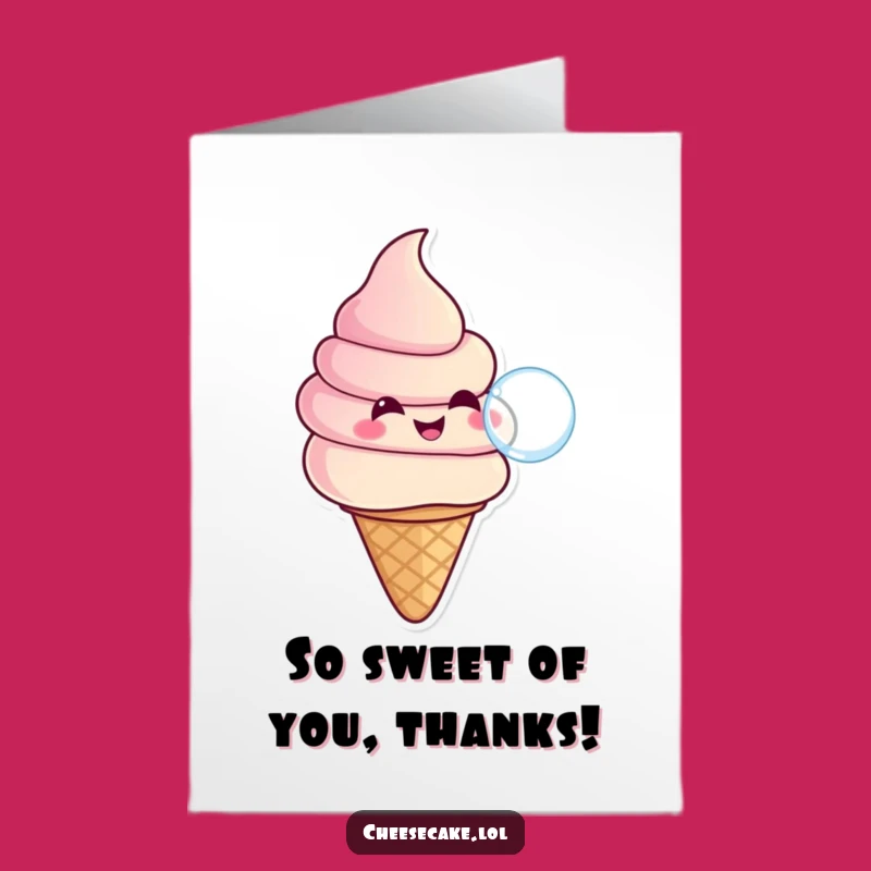 Free Printable Thank You Card: Ice Cream Bubble, Fun, Easy Downloadable Gift