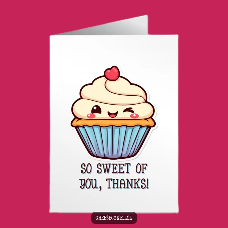 Free Printable Thank You Card: Winking Cupcake, Sweet Gratitude Downloadable
