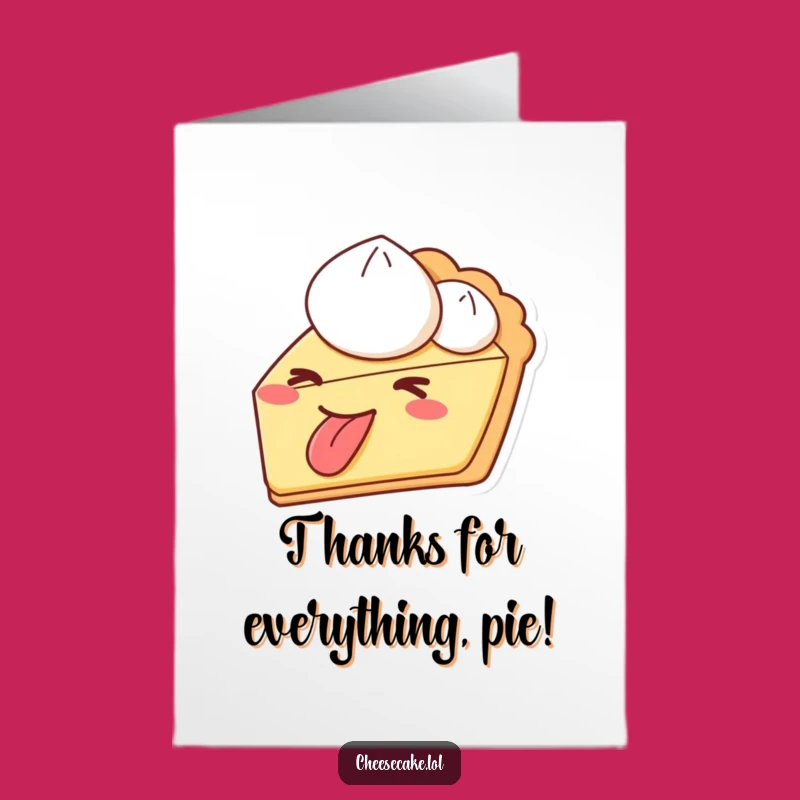 Free Printable Thank You Card: Winking Pie Funny Downloadable Gift for a Playful Thanks