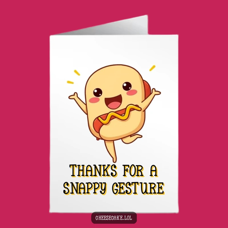 Free Printable Thank You Hot Dog Card: Ballet Pose Downloadable Gratitude