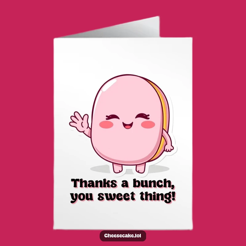 Free Printable Winking Macaroon Thank You Card Funny Downloadable Gift