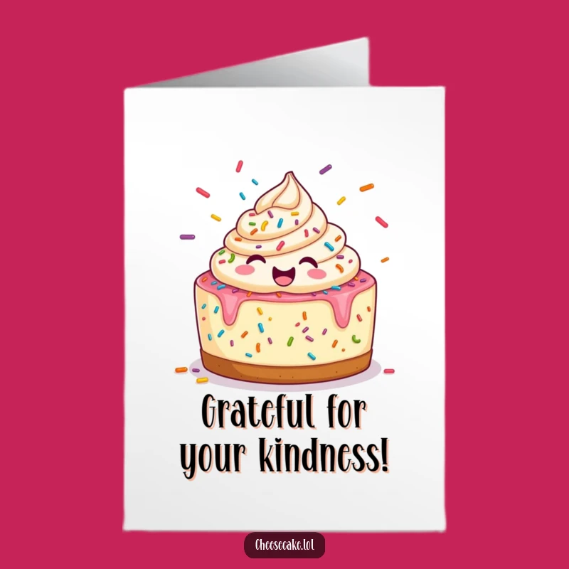 Free Printable Thank You Card: Juggling Cheesecake, Cheerful Downloadable Gift
