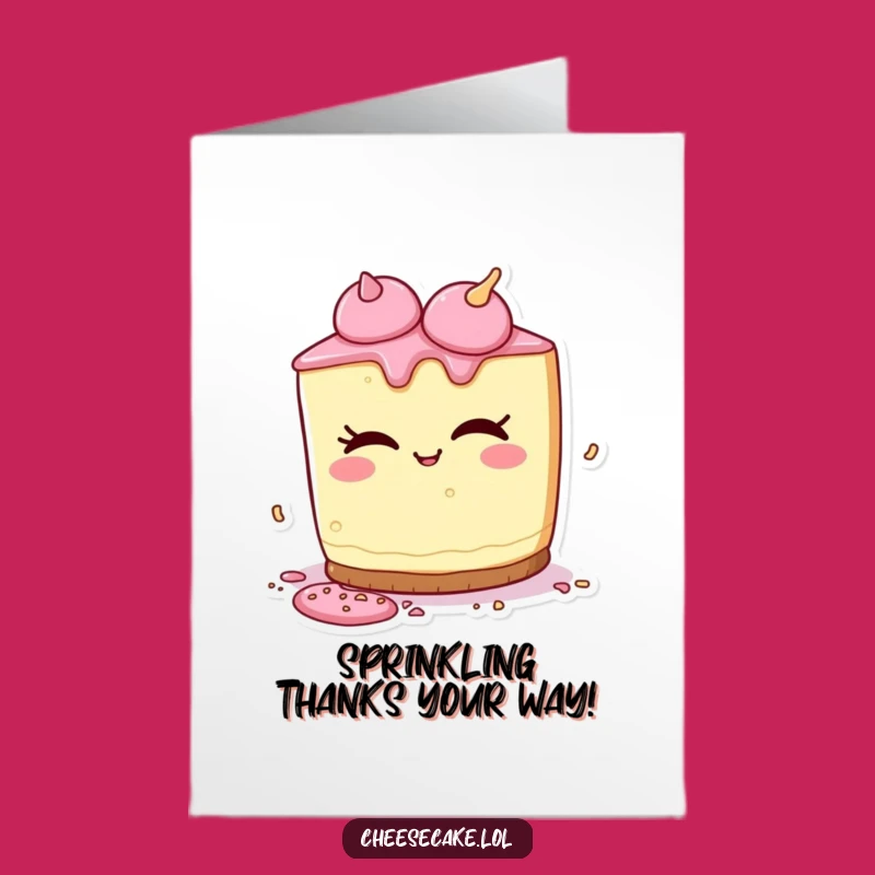 Free Printable Thank You Card: Cheeky Cheesecake Sprinkles Downloadable Gratitude