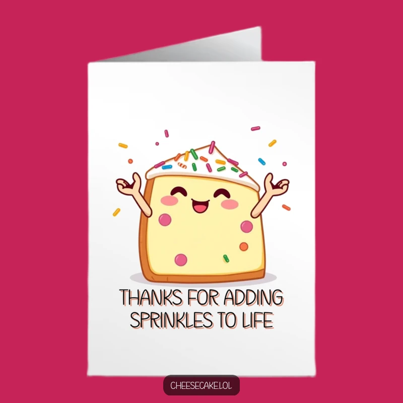 Free Printable Thank You Card: Juggling Cheesecake Sprinkles Downloadable Gratitude