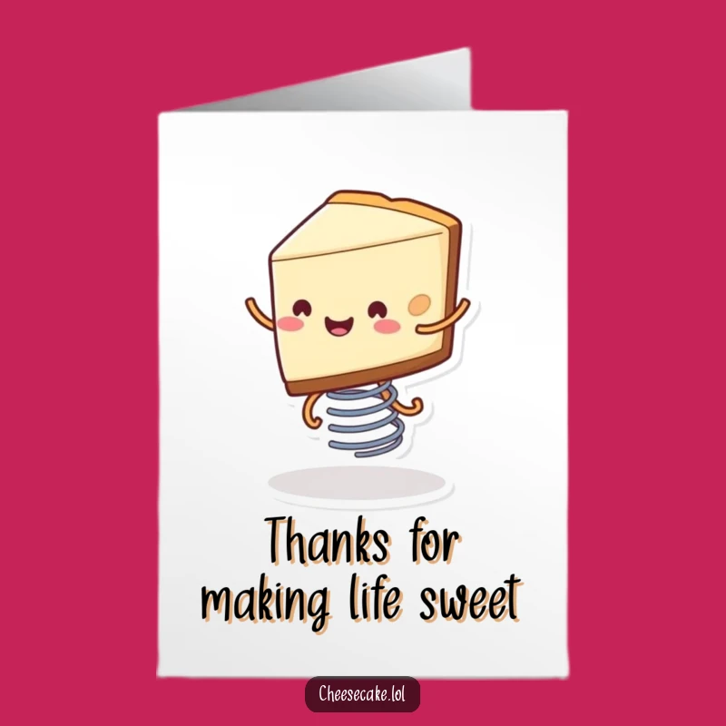 Free Printable Thank You Card: Bouncy Cheesecake Slice Downloadable Sweetness