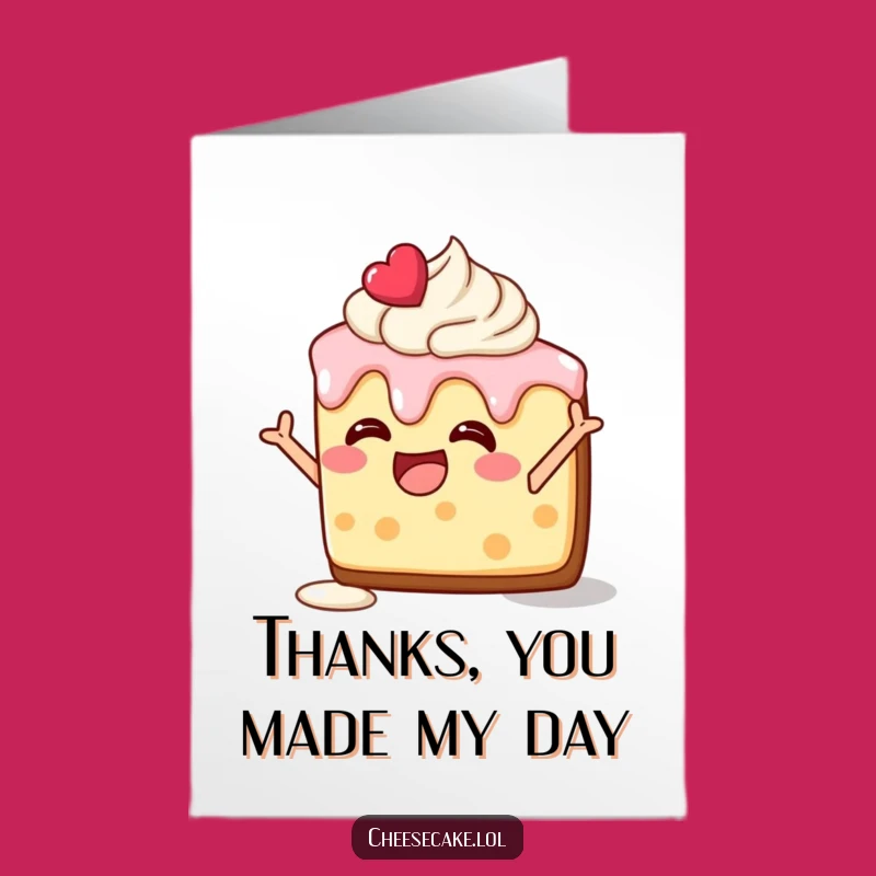 Free Printable Thank You Card: Silly Cheesecake Pose - Funny Downloadable Note