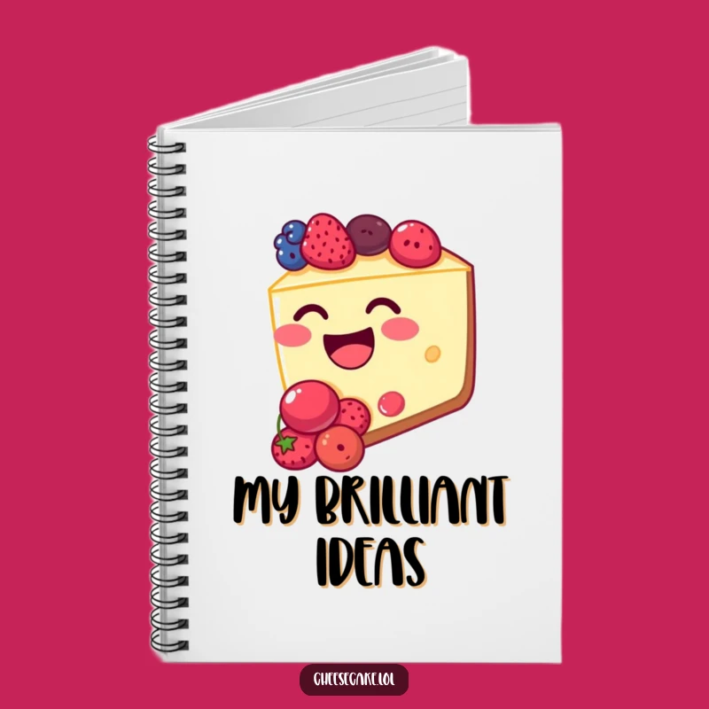 Funny Cheesecake Berry Thoughts Notebook - Journal Your Sweet Ideas!