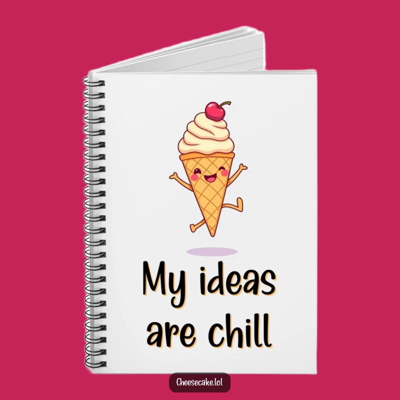 Funny Ice Cream Cartwheel Notebook: Jot Down Sweet Ideas, Perfect Funny Gift