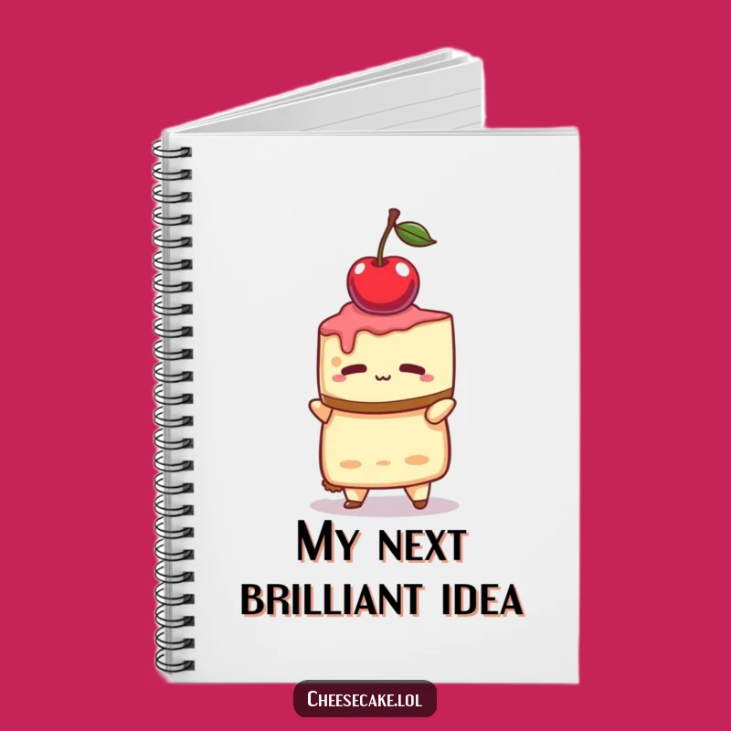 Funny Cheesecake Cherry Notebook - Joyful Dessert Journal