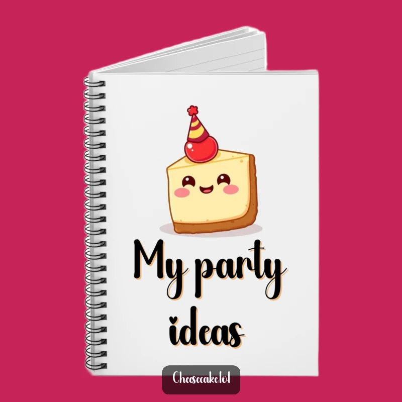 Funny Cheesecake Party Notebook: Happy Journal with Cherry Hat, Ideas Galore!
