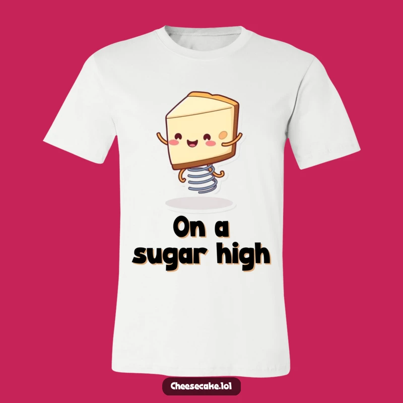 Funny Bouncing Cheesecake T-Shirt - Happy Dessert Graphic Tee Gift