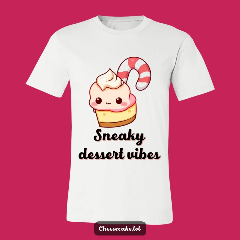 Funny Cheesecake Candy Cane Peek T-Shirt, A Hilarious Dessert Lover Gift Idea