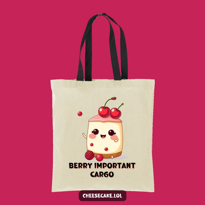 Funny Cherry Tiara Cheesecake Tote Bag: Carry Your Essentials Like Royalty