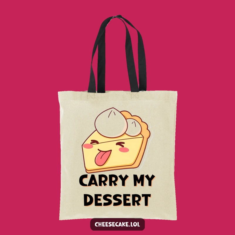 Funny Pie Wink Tongue Out Tote Bag - Carry Your Treats with Cheeky Style