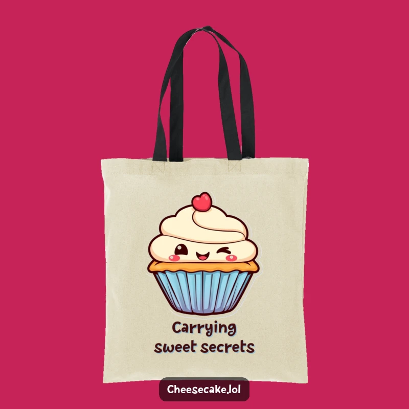 Funny Tote Bag - Mischievous Cupcake for Carrying Your Sweetest Secrets