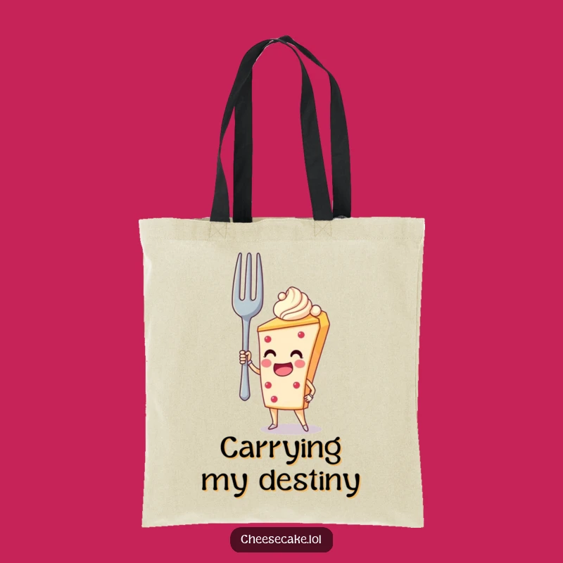 Funny Cheesecake Fork Hero Tote Bag, Carry Your Essentials with Heroic Flair