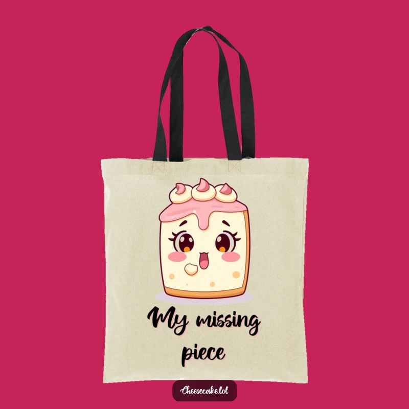 Funny Cheesecake Tote Bag: Trendy Surprised Dessert Carry-All