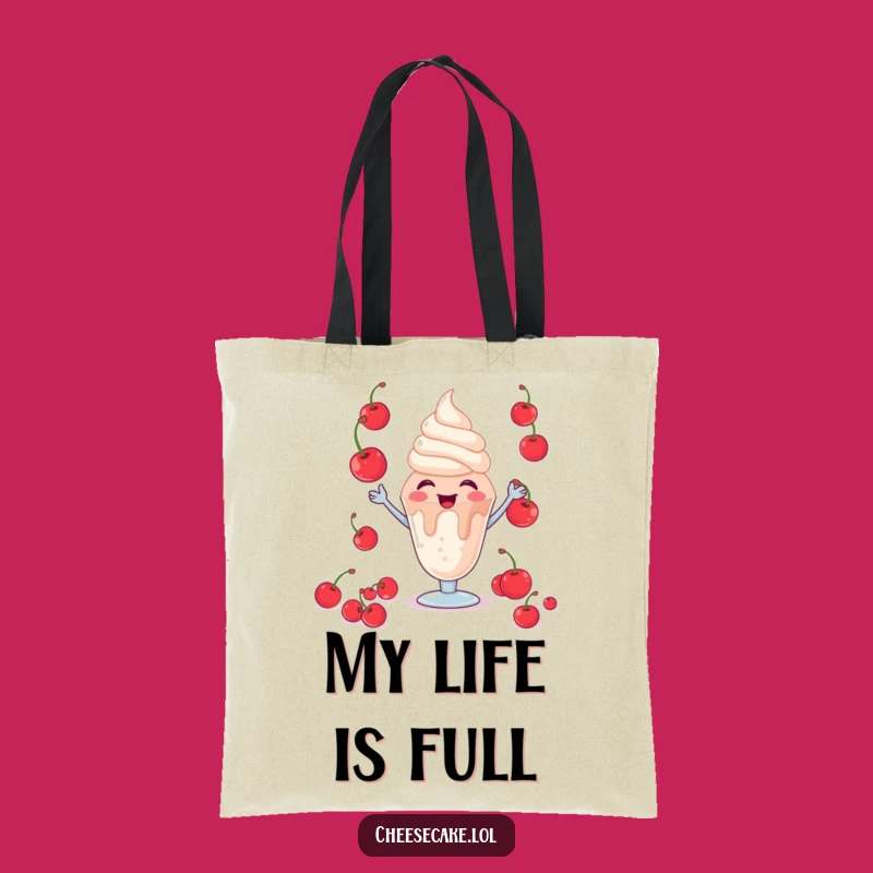 Funny Giggling Sundae Tote Bag: Carry Fun with a Juggling Cherry Character, Great Gift