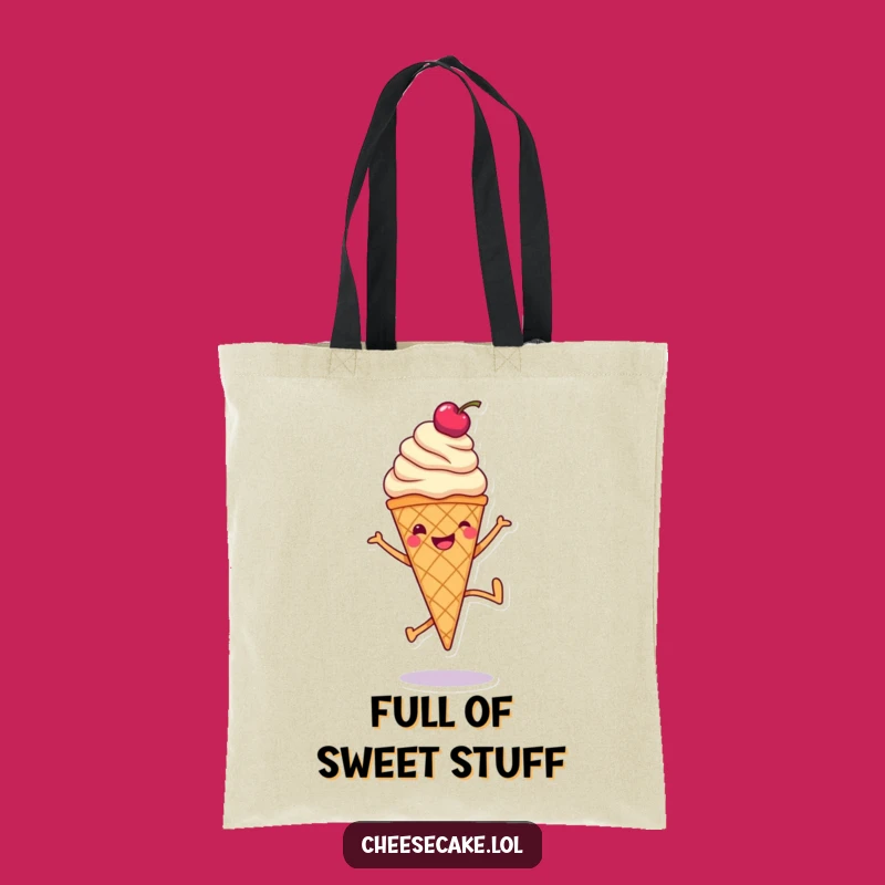Funny Ice Cream Cartwheel Tote Bag: Carry Your Sweetness, Ideal Funny Gift
