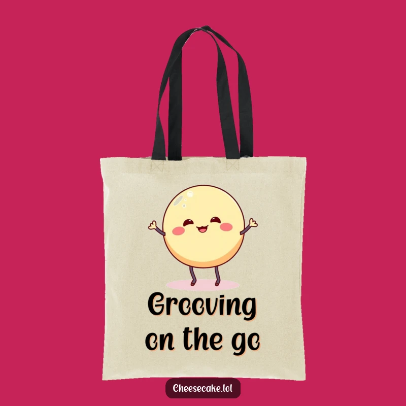 Funny Cheesecake Tote Bag - Dancing Dessert Eco-Friendly Gift Carrier